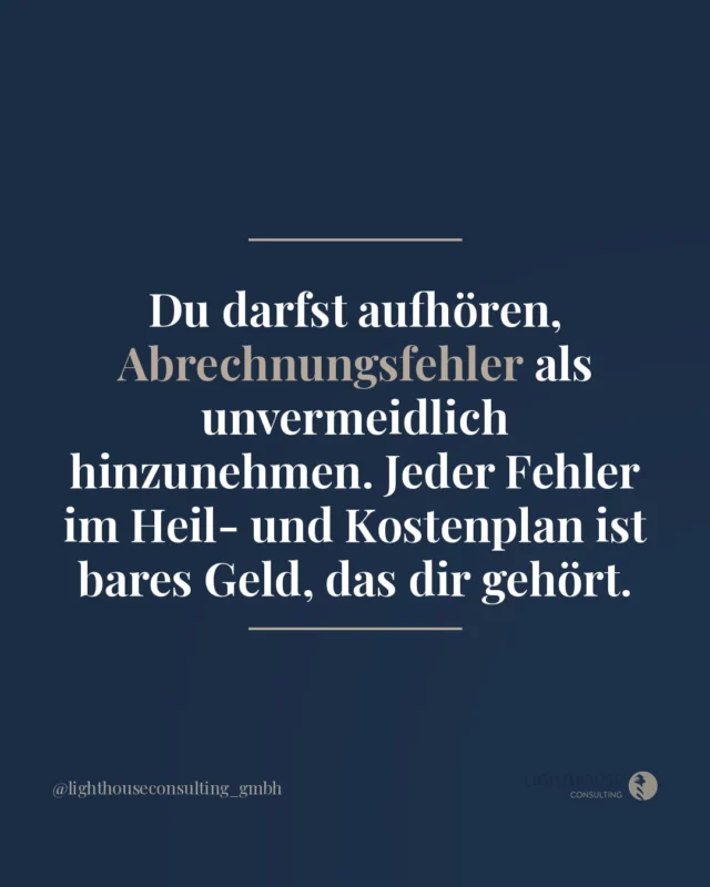 Manche Dinge in der Praxis fühlen sich an wie unvermeidliche Reibungsverluste. Fehler in der Abrechnung gehören für viele dazu, fast schon selbstverständlich.

Dabei ist genau das der Punkt: Was wir als normal akzeptieren, hören wir auf zu hinterfragen. Und was wir nicht hinterfragen, verändert sich nicht.

Jeder Heil- und Kostenplan, der fehlerhaft bleibt, kostet dich echtes Geld. Nicht abstrakt, sondern konkret, jeden Monat.

Was wäre anders, wenn du Abrechnungsfehler konsequent als das betrachtetest, was sie sind: vermeidbar?

#zahnarztpraxis #praxismanagement #abrechnung